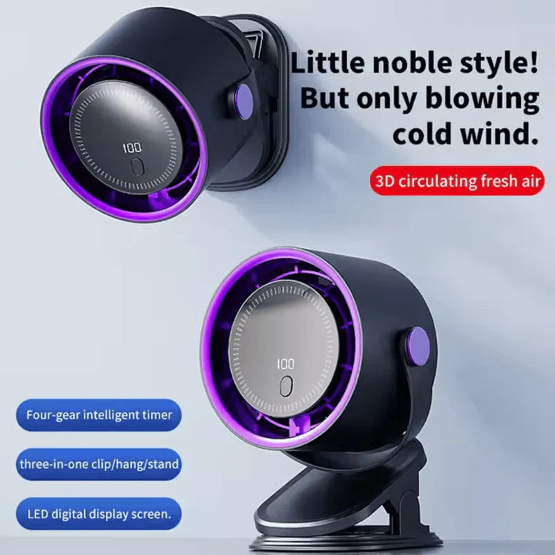 Mini LED Display Circulating Desk Fan
